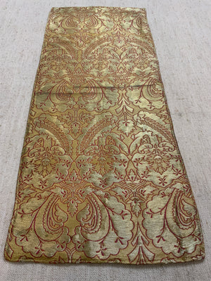 French small antique metallic brocade (61 x 25cm)