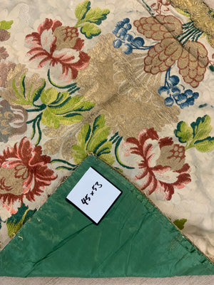 Continental antique silk brocade apron (45 x 53cm)