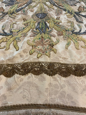 Re-applied 18th C Italian silk embroidery (161 x 122cm)