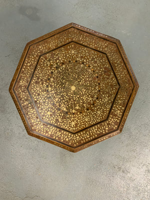 Indian antique Punjab Hoshiapur with brass inlay (52 x 51cm)