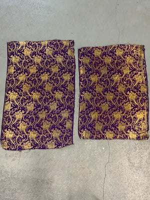Gilt & silk brocade fragments (86 x 55cm) [2]