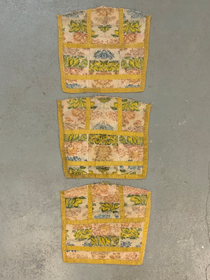 French antique silk brocade pieces (47 x 53cm) [3]