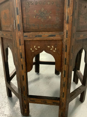 Indian antique Punjab Hoshiapur with brass inlay (52 x 51cm)