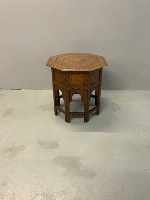 Indian antique Punjab Hoshiapur with brass inlay (52 x 51cm)