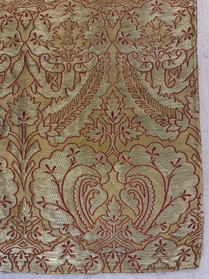 French small antique metallic brocade (61 x 25cm)