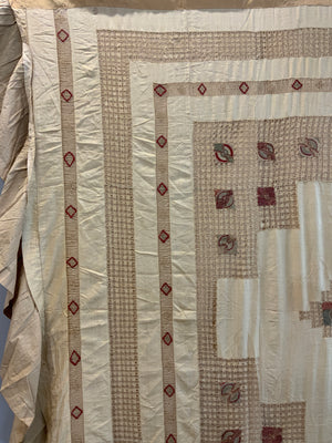 French mixed technique bed cover (239 x 193cm)