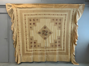 French mixed technique bed cover (239 x 193cm)