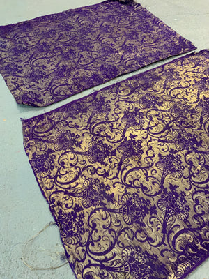 Gilt & silk brocade fragments (86 x 55cm) [2]