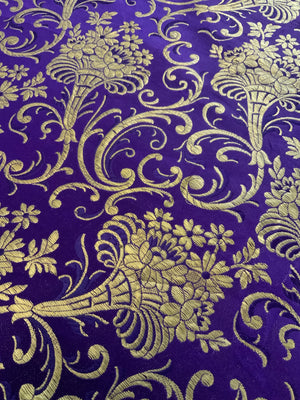 Gilt & silk brocade fragments (86 x 55cm) [2]