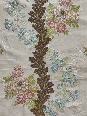 Spitalfields type silk brocade on cream (134 x 132cm) *AF