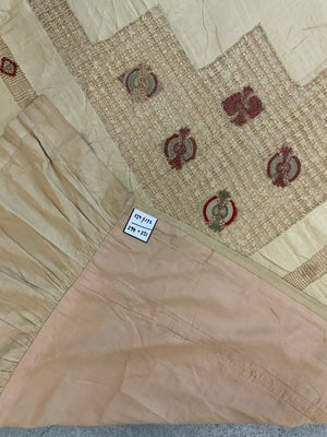 French mixed technique bed cover (239 x 193cm)