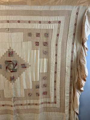 French mixed technique bed cover (239 x 193cm)