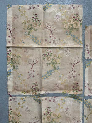 Fragments of antique Spitalfields silk brocade