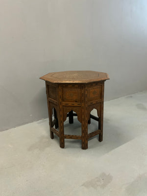 Indian antique Punjab Hoshiapur with brass inlay (52 x 51cm)