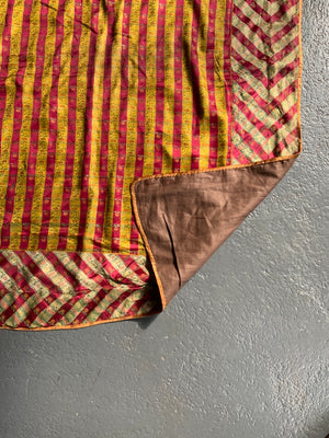 large antique Qajar silk hanging or cover (430 x 170cm)