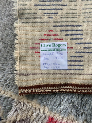 Finnish / Swedish vintage Rya rug (193 x 108cm)
