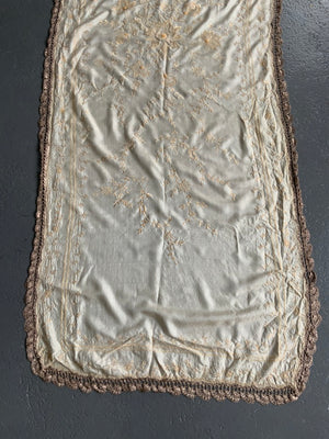 Luxury silk embroidered scarf ex Faliero Sarti (195 x 65cm)