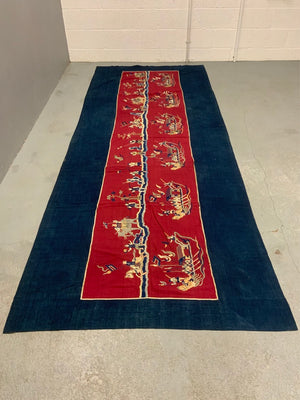 Three piece antique banner set Chinese community Burma / Thailand / SE Asian [3]