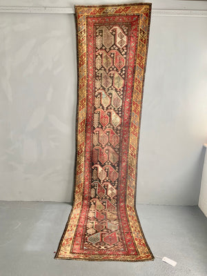 S. Caucasian Karabagh antique runner with boteh design (336 x 84cm)