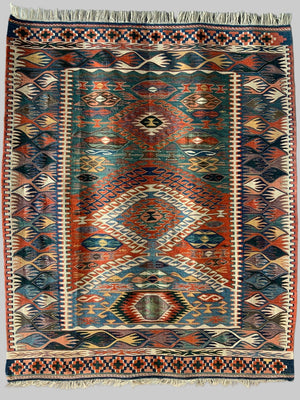 Turkish Konya kilim with Nazumlah design (178 x 148cm)