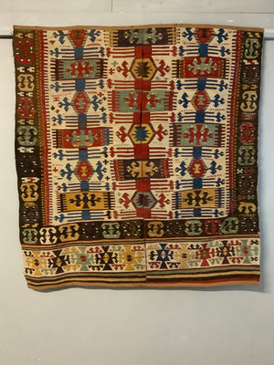 Turkish Anatolian antique kilim fragment (174 x 163cm)