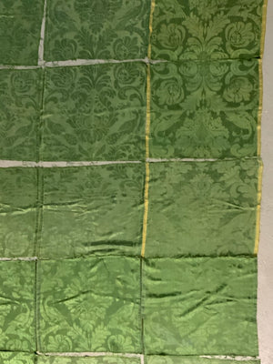 Continental antique green damask silk peices [16]