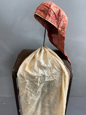 Luxury silk embroidered scarf ex Faliero Sarti (195 x 65cm)