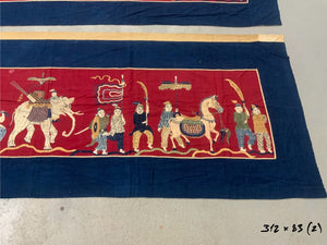 Three piece antique banner set Chinese community Burma / Thailand / SE Asian [3]