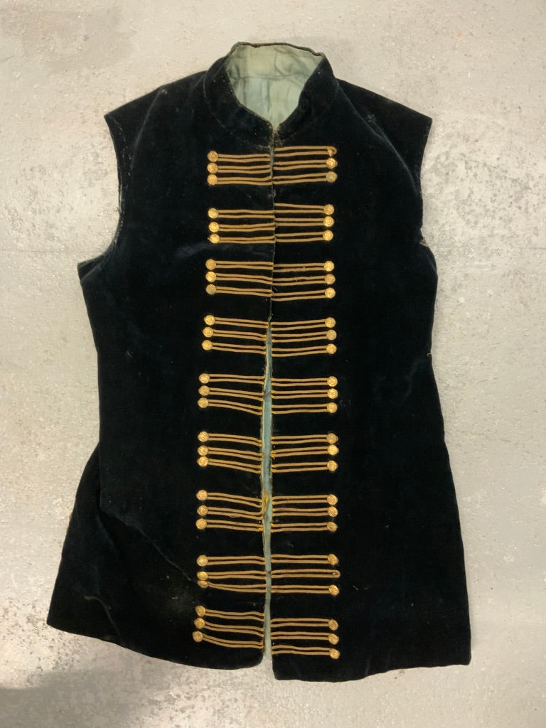 Court / Coachman's velvet adult male gillet waistcoat ( 75 cm 30 " length )