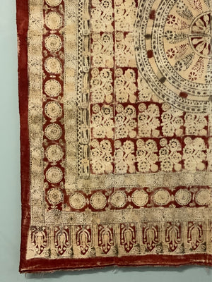 Turkish vintage cotton Soma block print (211 x 172cm)