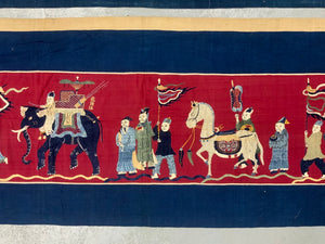 Three piece antique banner set Chinese community Burma / Thailand / SE Asian [3]