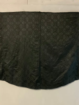 French antique black semi circular silk damask (283 x 112cm)