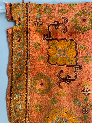 Turkish antique Oushak carpet fragment (126 x 75cm)