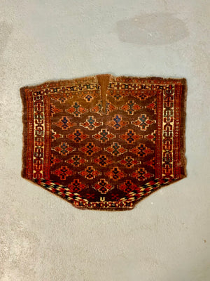 Turkmen Yomut antique horse saddle cover (54 x 64cm)
