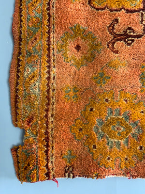 Turkish antique Oushak carpet fragment (126 x 75cm)