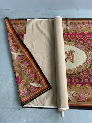 French antique Aubusson tapestry carpet (260 x 160cm)