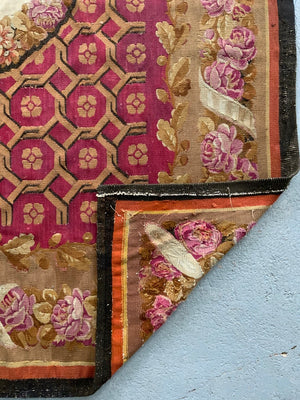 French antique Aubusson tapestry carpet (260 x 160cm)