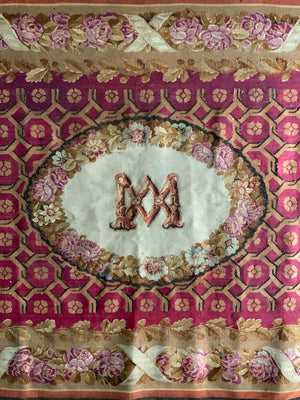 French antique Aubusson tapestry carpet (260 x 160cm)