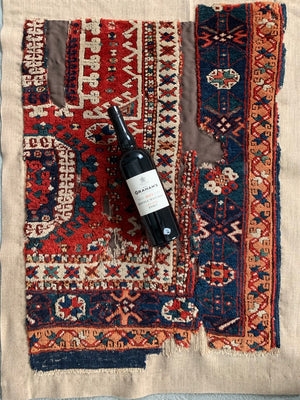 Turkish Bergama 'Holbein' rug fragment (84 x 60cm)