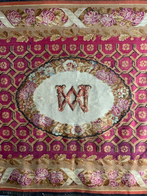 French antique Aubusson tapestry carpet (260 x 160cm)