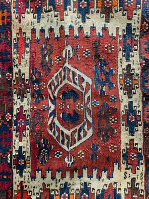 Turkish Aydin antique small kilm rug (138 x 103cm)