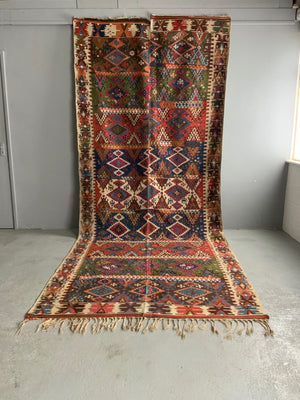 Turkish antique Anatolian kilim (405 x 165cm)