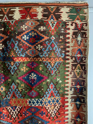 Turkish antique Anatolian kilim (405 x 165cm)