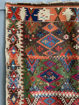 Turkish antique Anatolian kilim (405 x 165cm)