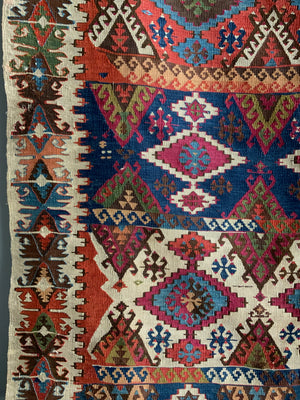Turkish antique Anatolian kilim (405 x 165cm)