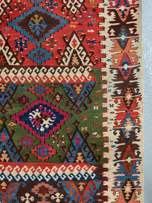 Turkish antique Anatolian kilim (405 x 165cm)