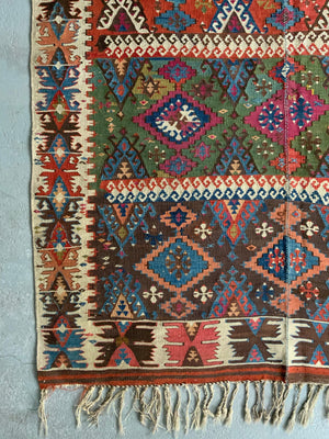 Turkish antique Anatolian kilim (405 x 165cm)