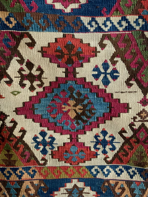 Turkish antique Anatolian kilim (405 x 165cm)