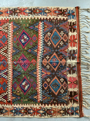Turkish antique Anatolian kilim (405 x 165cm)