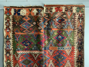 Turkish antique Anatolian kilim (405 x 165cm)